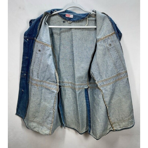 Vintage 70s Levis Orange Tab Denim Jacket Men’s XL Jean Chore Coat Split Tail - Picture 10 of 16